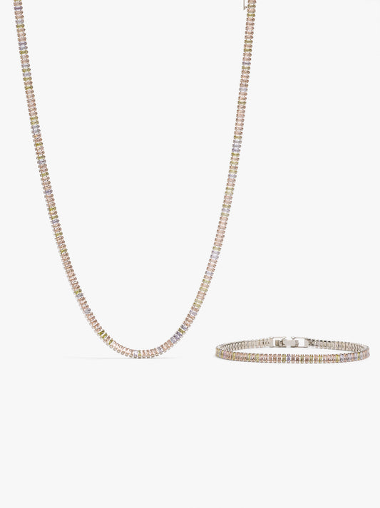 Set Necklace And Bracelet With Zirconia
