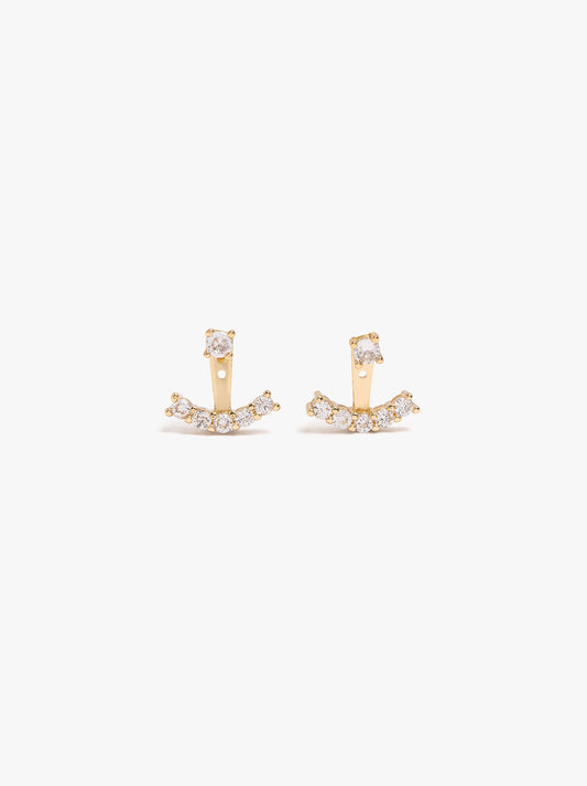 Ear Jacket Earrings With Zirconia