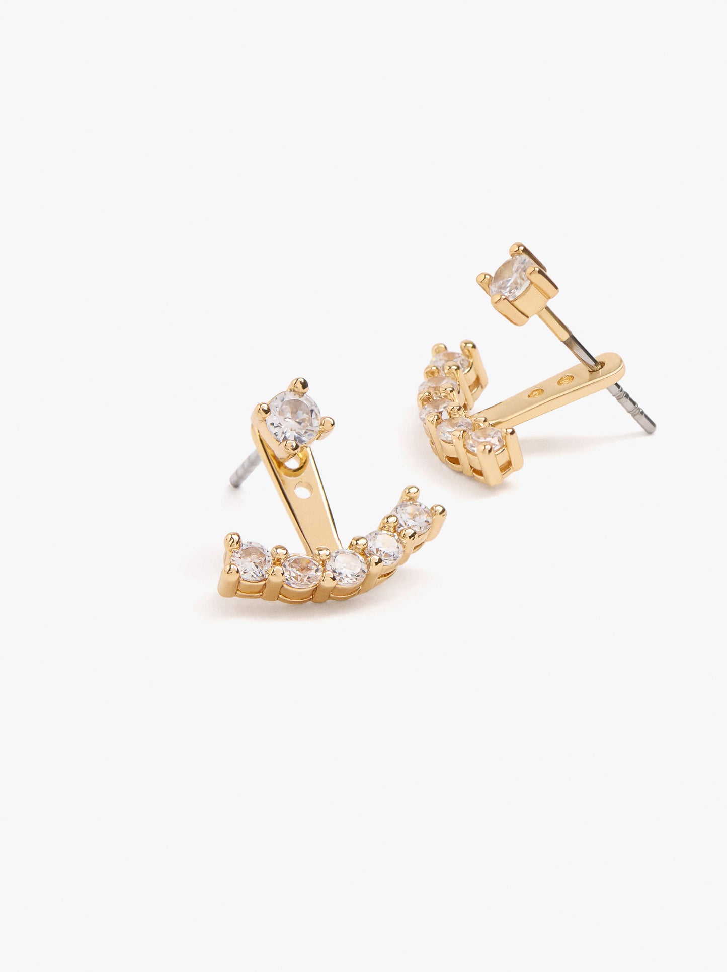 Ear Jacket Earrings With Zirconia