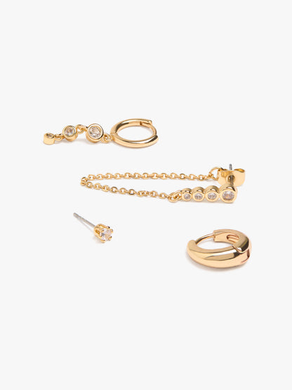 Set Of Earrings With Cubic Zirconia