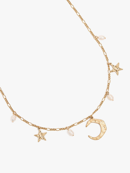 Necklace Moon And Stars With Freshwater Pearls