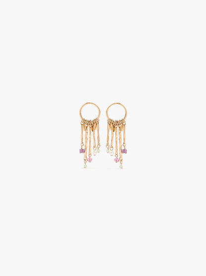 Earrings Of Bars With Stones And Pearl