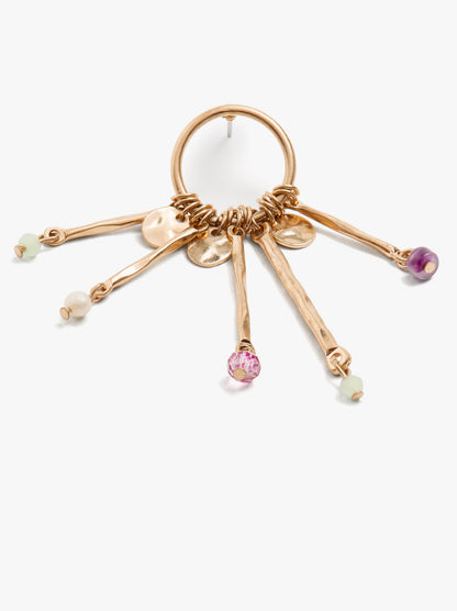 Earrings Of Bars With Stones And Pearl