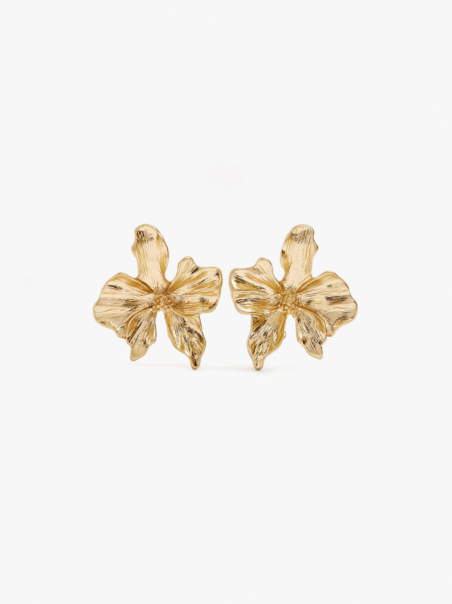 Flower Earrings With Embossed Detail