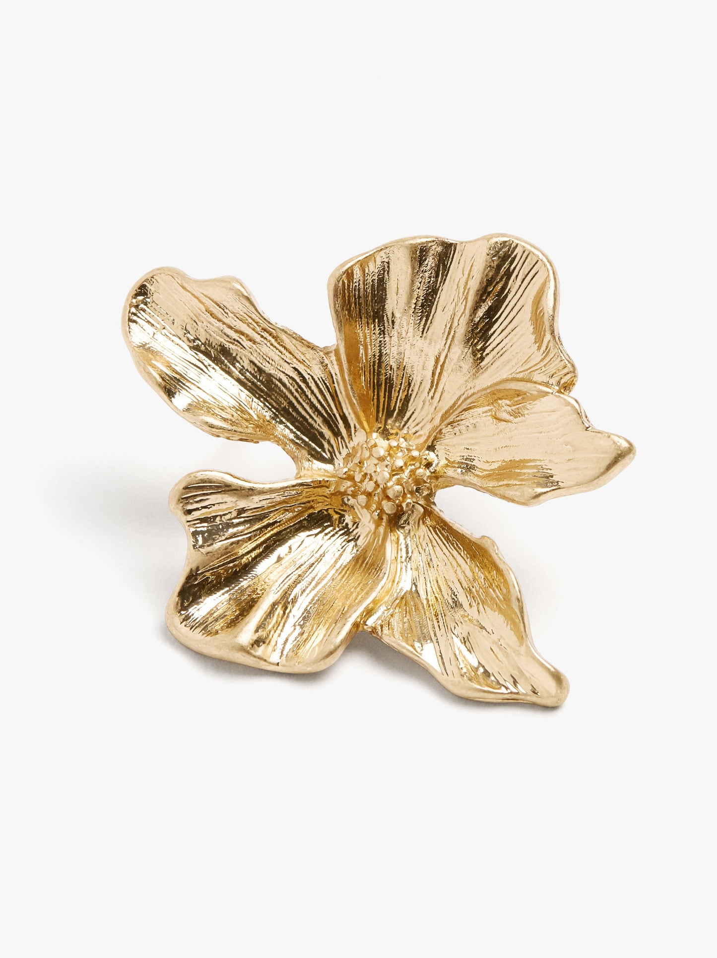 Flower Earrings With Embossed Detail