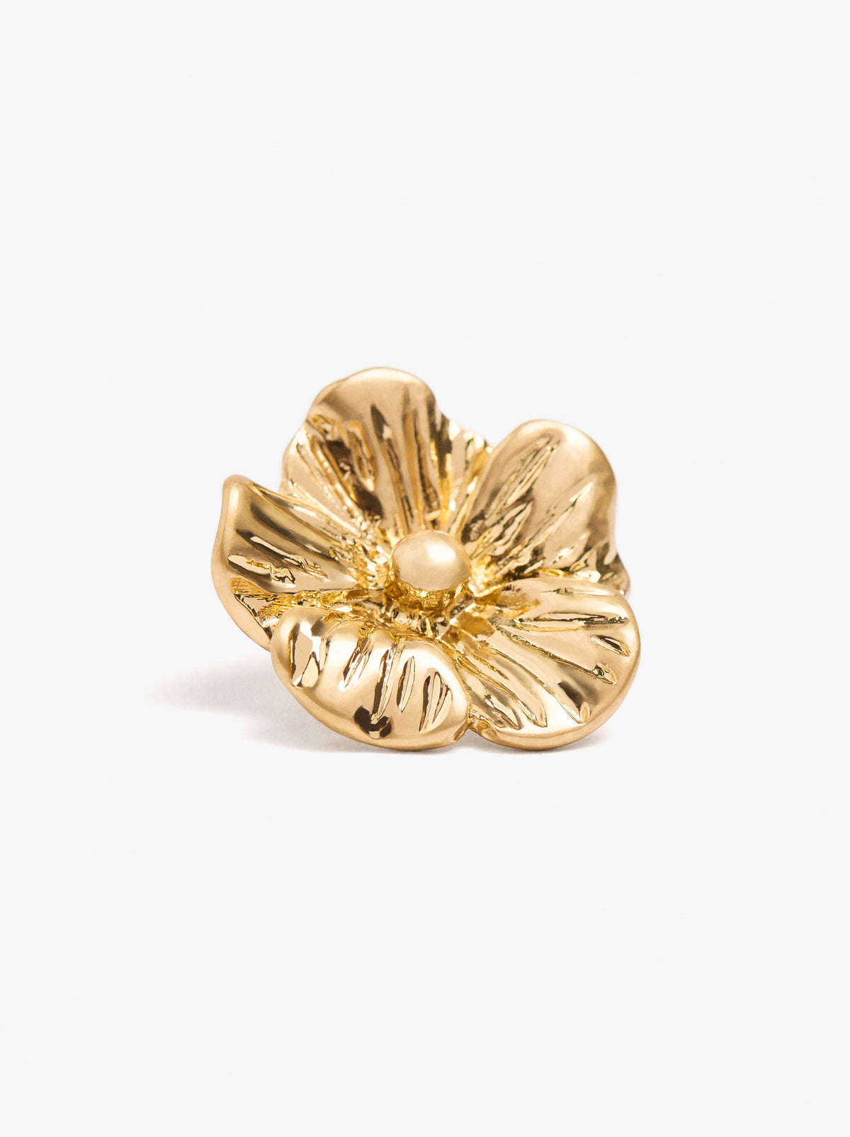 Rounded Flower Earrings With Embossed Detail