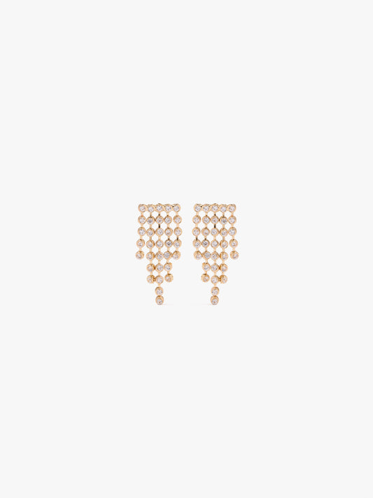 Long Cascade-Effect Earrings With Cubic Zirconias
