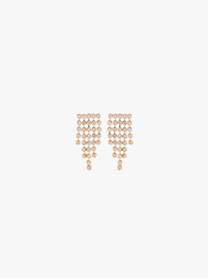 Long Cascade-Effect Earrings With Cubic Zirconias