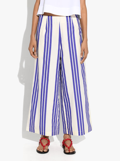 Trousers With Elastic Waist With Stripes 100% Cotton