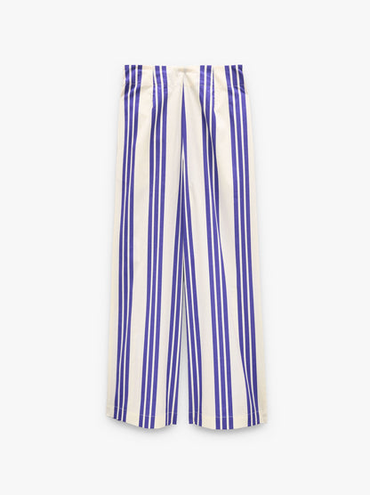 Trousers With Elastic Waist With Stripes 100% Cotton