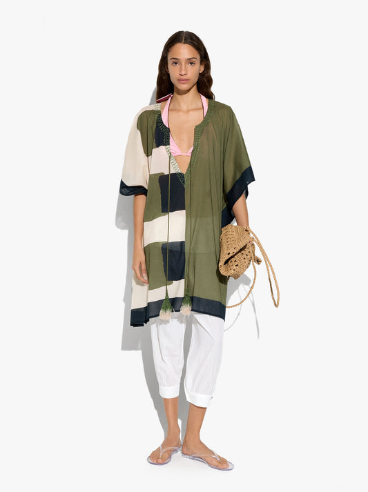Asymmetric Kaftan With 100% Cotton