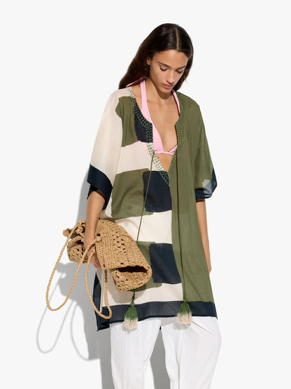Asymmetric Kaftan With 100% Cotton