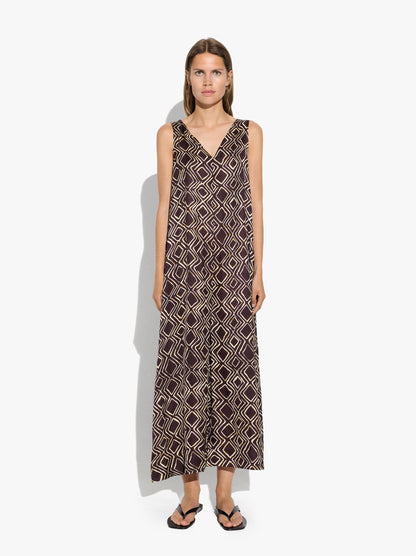 Flowing Diamond-Print Jumpsuit
