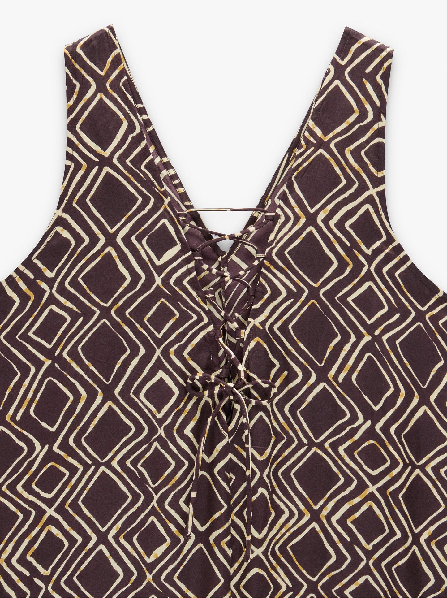 Flowing Diamond-Print Jumpsuit