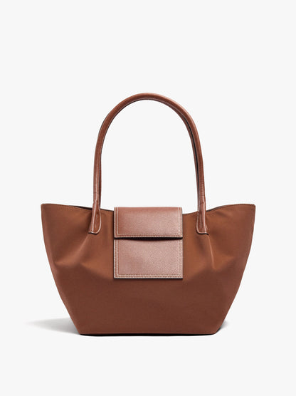 Shopper Bag With Soft Texture With Flap