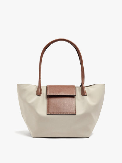 Shopper Bag With Soft Texture With Flap