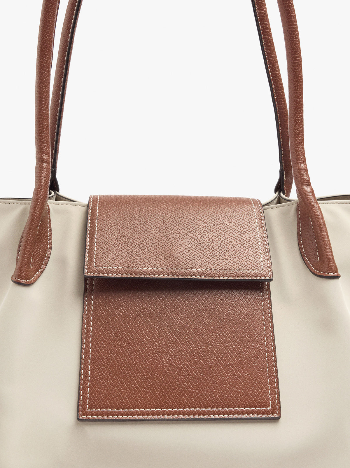 Shopper Bag With Soft Texture With Flap