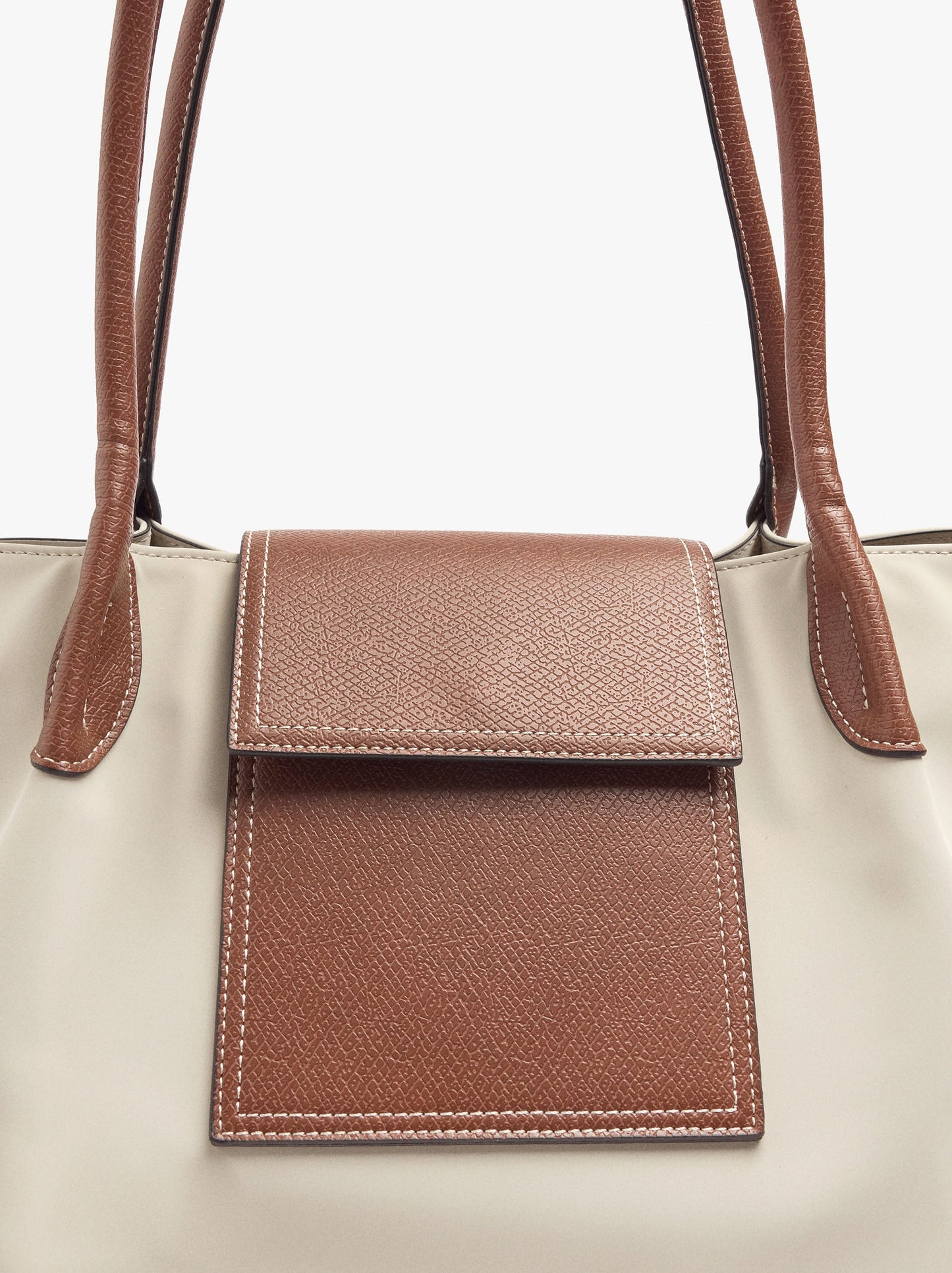 Shopper Bag With Soft Texture With Flap