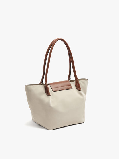 Shopper Bag With Soft Texture With Flap