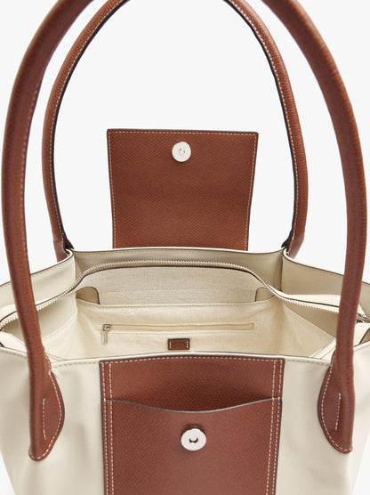 Shopper Bag With Soft Texture With Flap