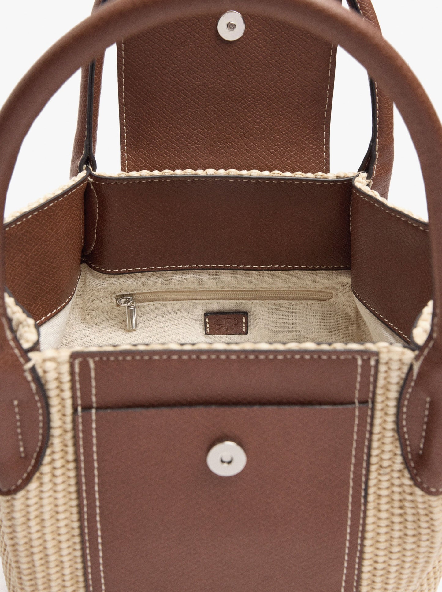 Tote Bag With Paper Straw Effect With Flap