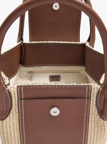 Tote Bag With Paper Straw Effect With Flap