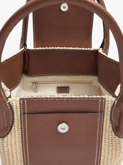 Tote Bag With Paper Straw Effect With Flap