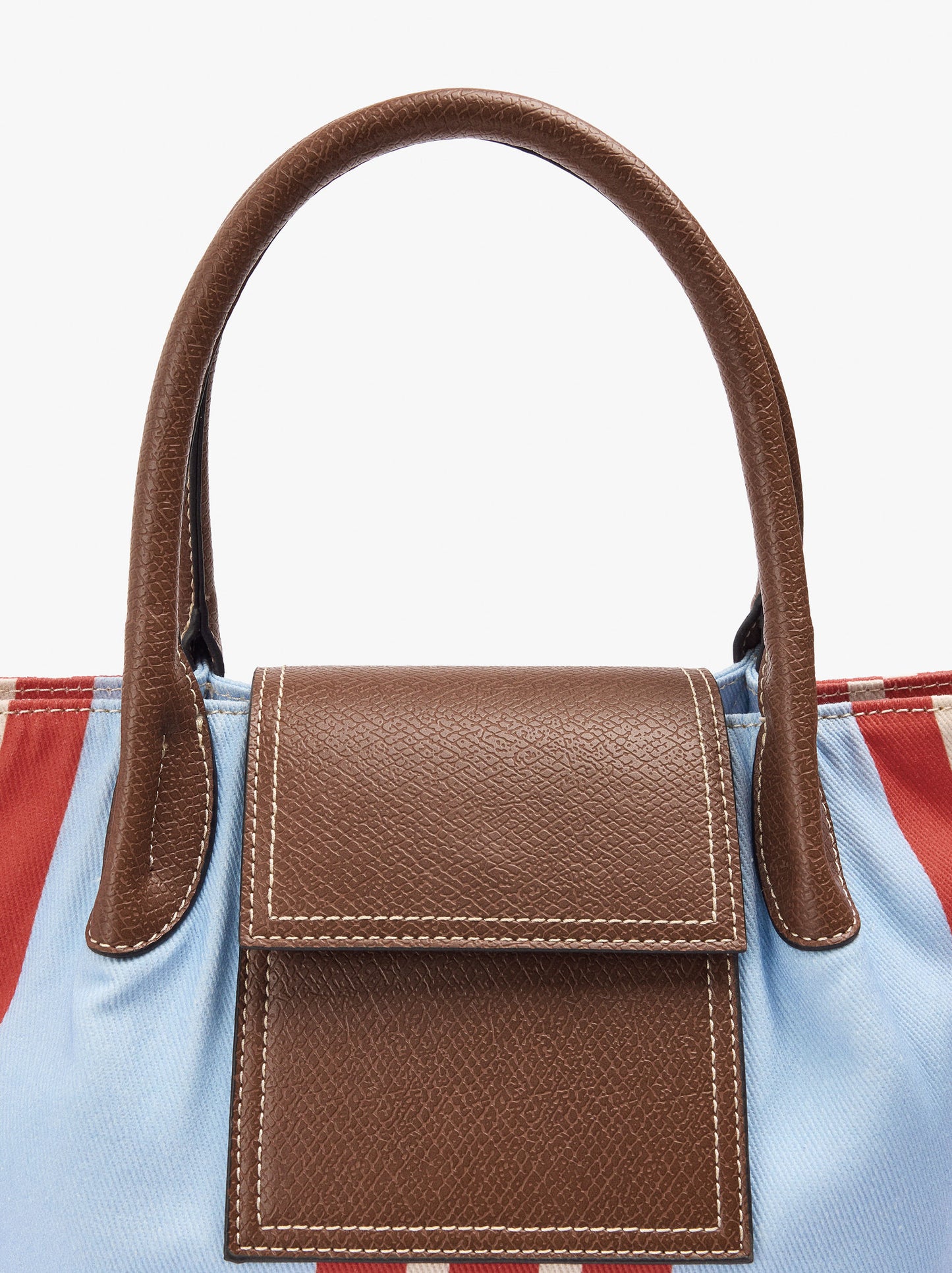 Tote Bag Of Nylon With Stripes With Flap