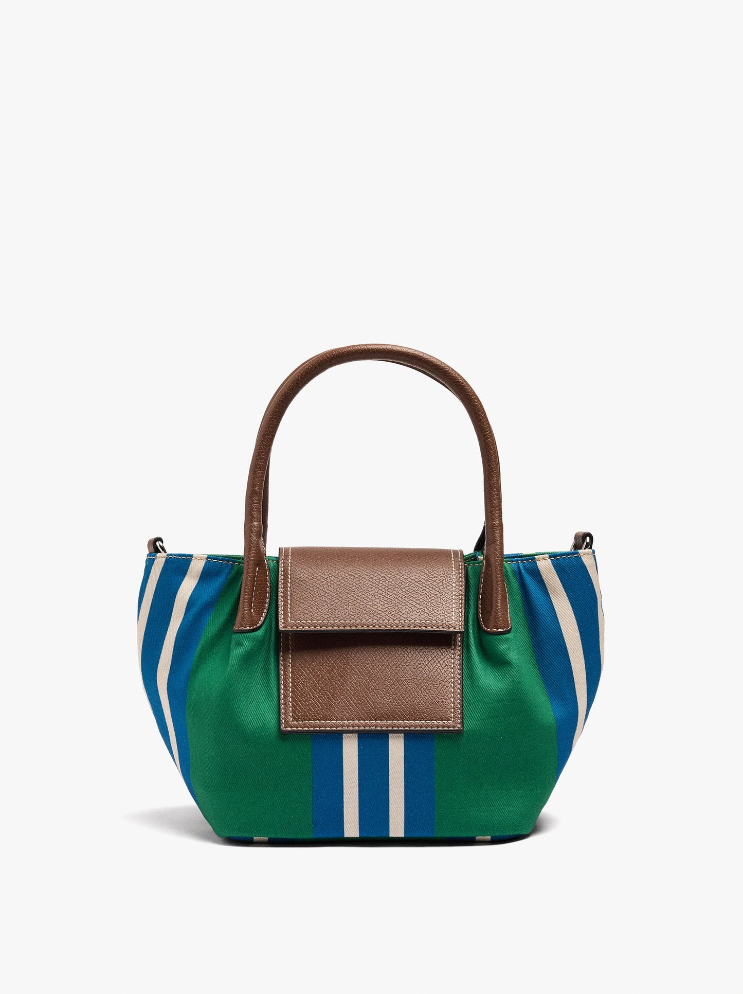 Tote Bag Of Nylon With Stripes With Flap