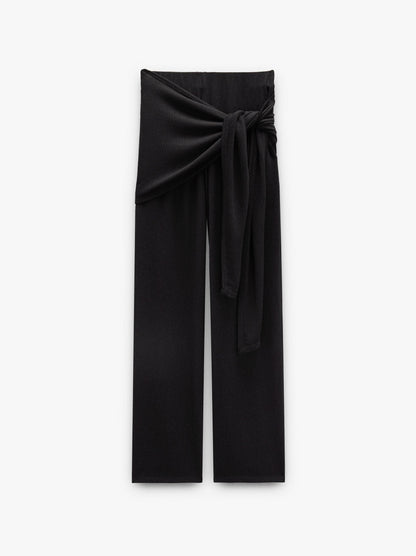 Trousers With Draped And Knot