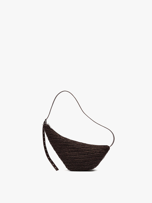 Asymmetric Shoulder Bag With Paper Straw Effect