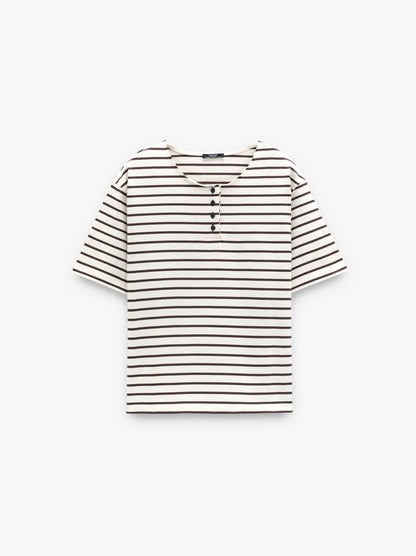 Cotton T-Shirt With Stripes