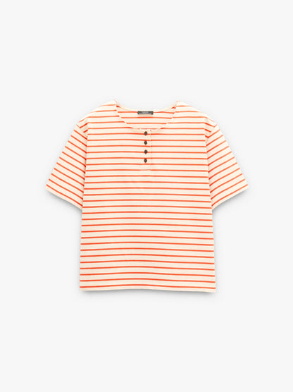 Cotton T-Shirt With Stripes