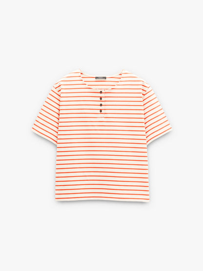 Cotton T-Shirt With Stripes