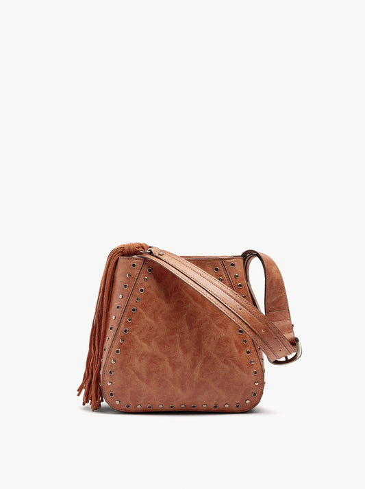 Shoulder Bag With Fringes And Studs M