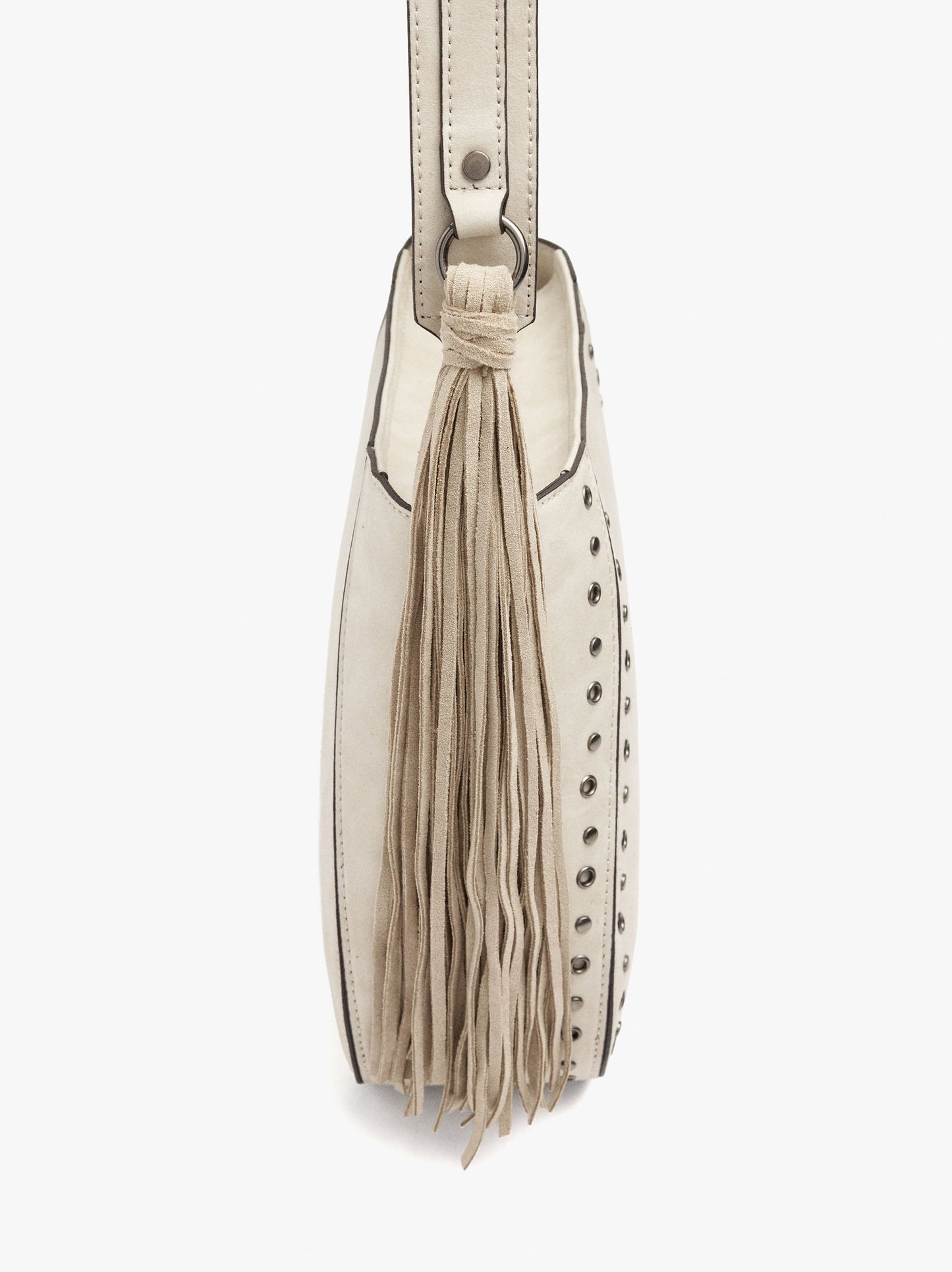 Shoulder Bag With Fringes And Studs L
