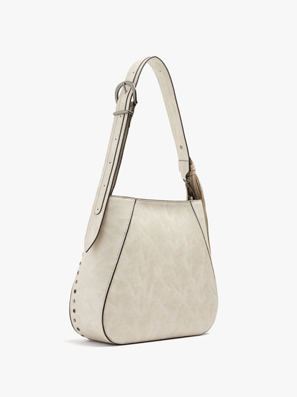 Shoulder Bag With Fringes And Studs L