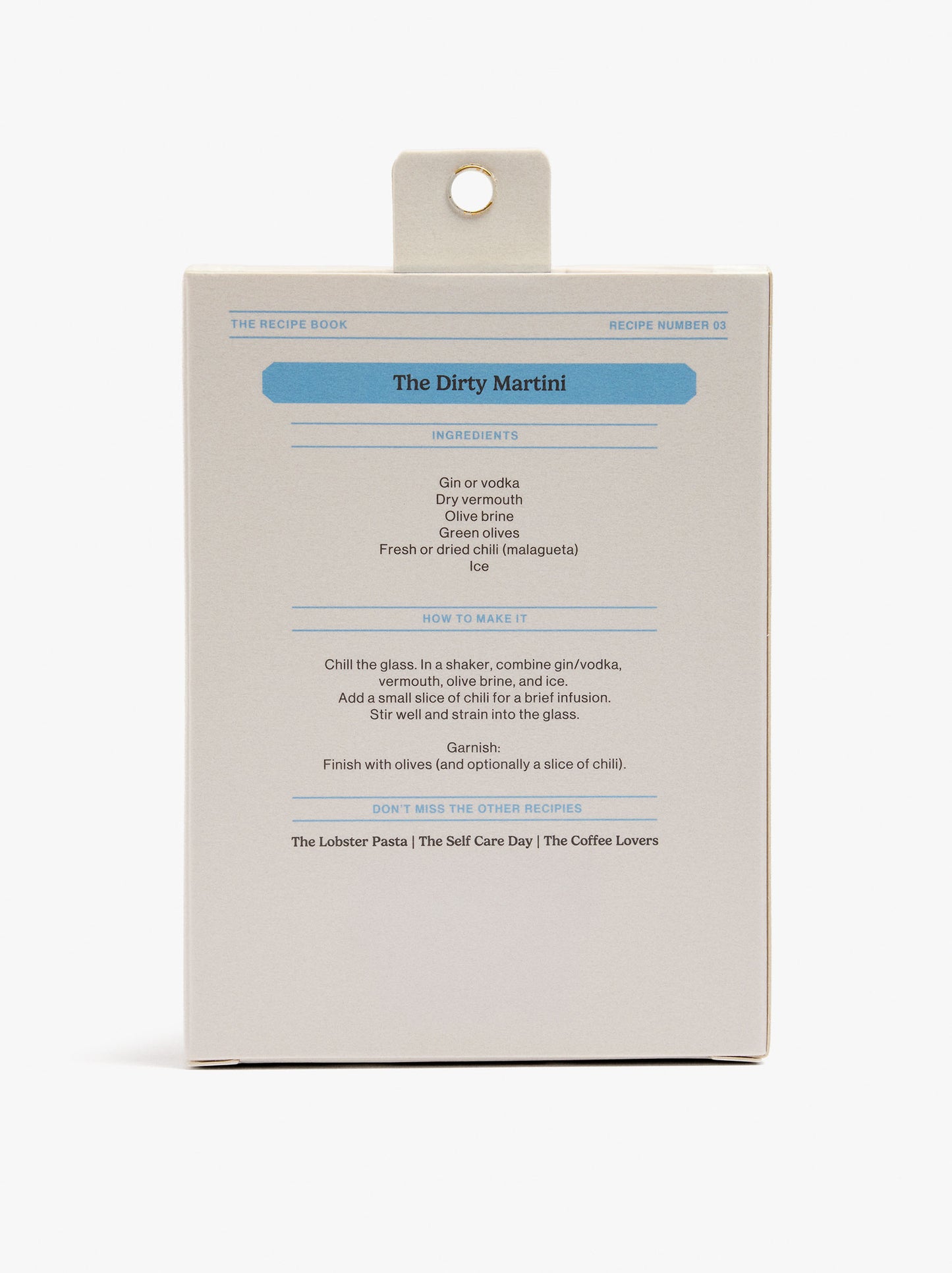 Keychain Charm The Dirty Martini - The Recipe Book