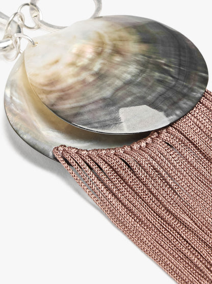 keychain Charm With Shells And Fringes