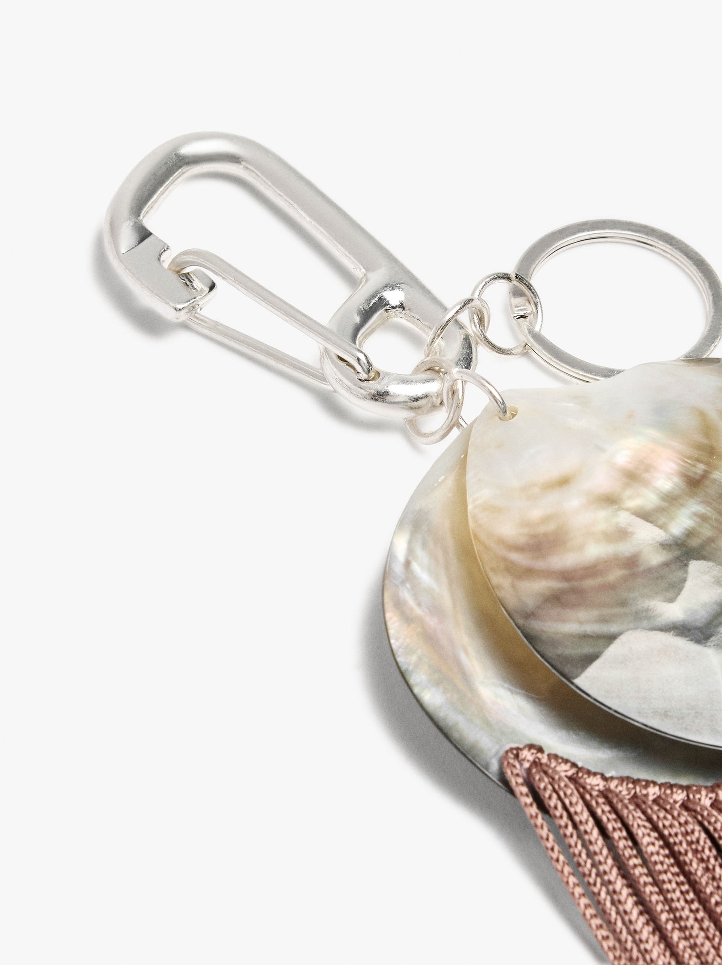 keychain Charm With Shells And Fringes