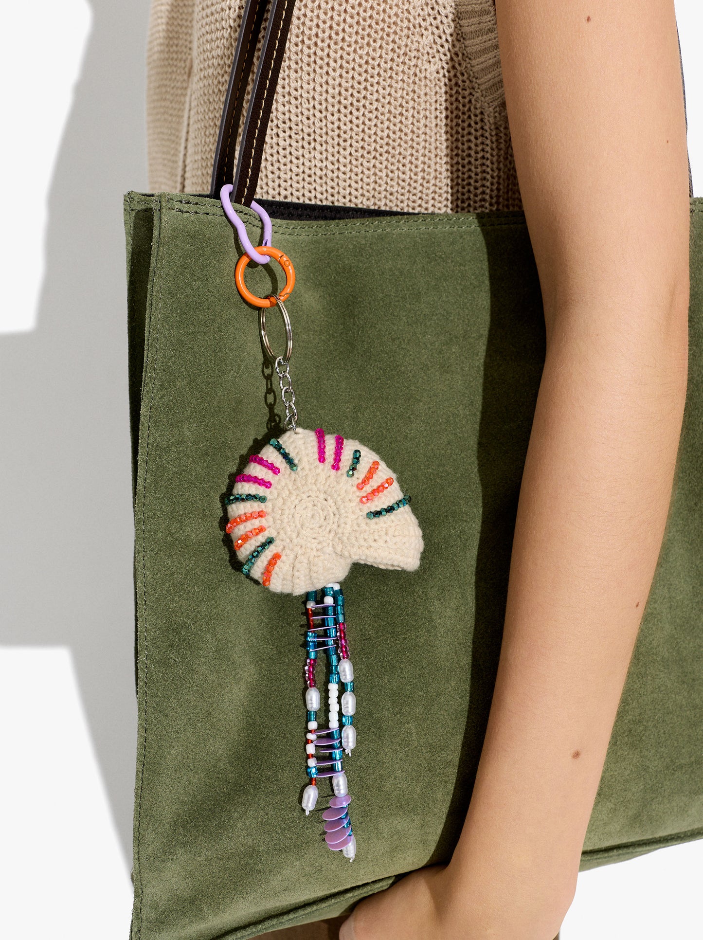 keychain Charm Snail Spiral With Crochet