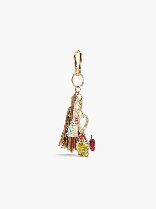 Keychain Charm With Beaded Chick