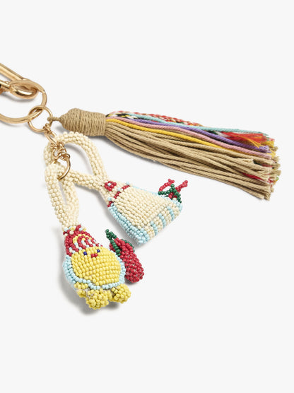 Keychain Charm With Beaded Chick