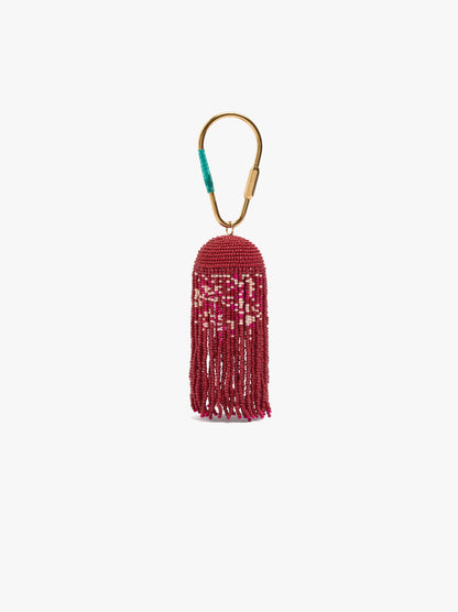 Rounded keychain Charm With Beads