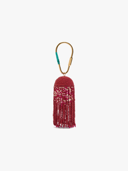 Rounded Keychain Charm With Beads