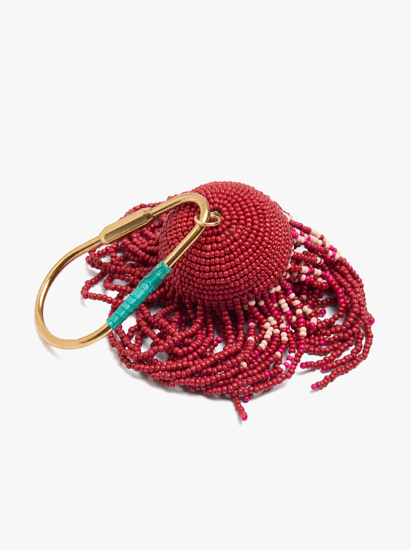 Rounded keychain Charm With Beads