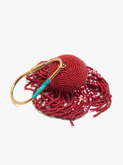 Rounded keychain Charm With Beads