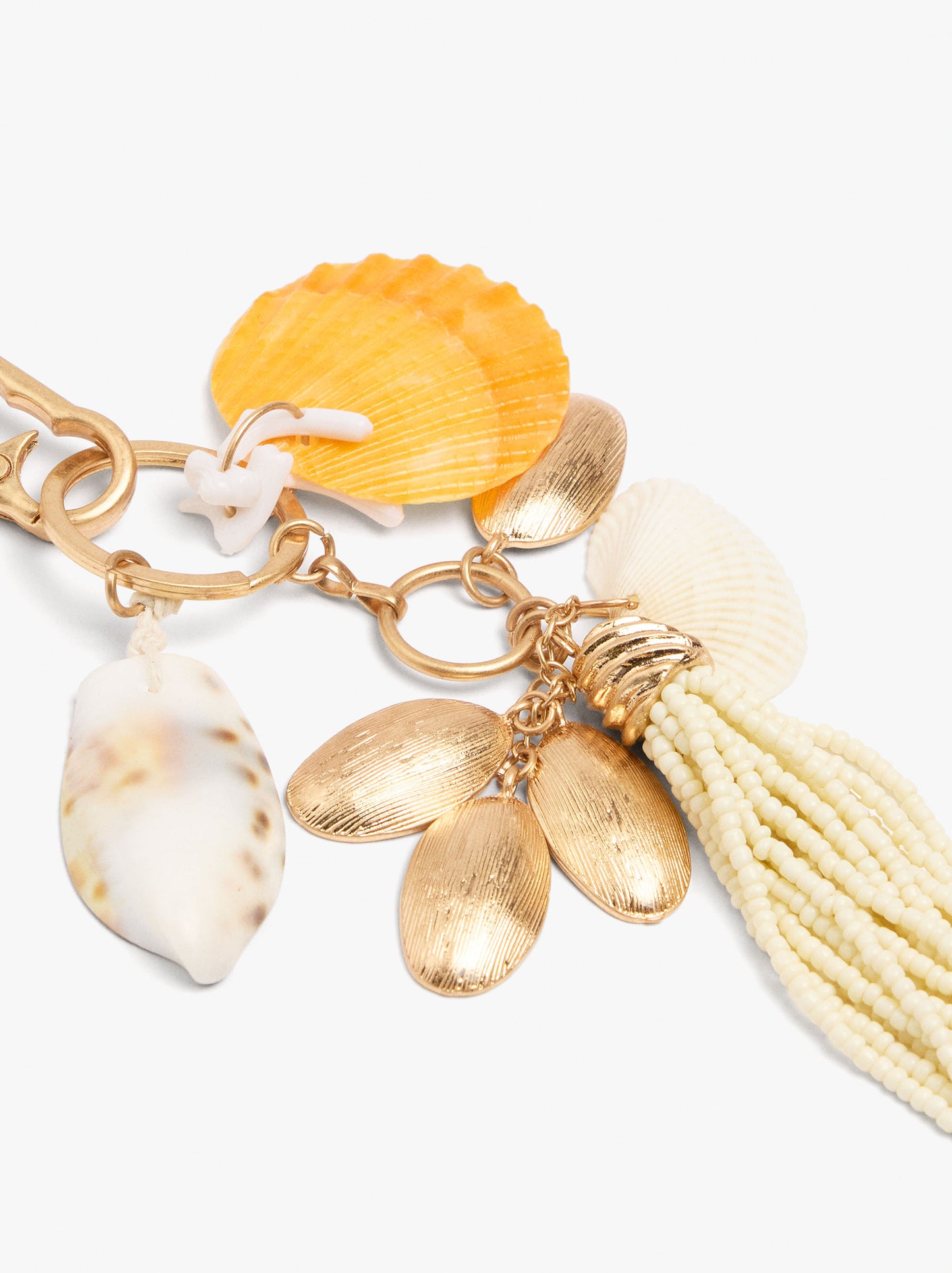 Keychain Charm With Shells And Beads