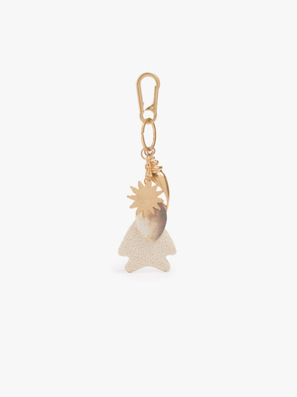 Keychain Charm With Stone And Shell