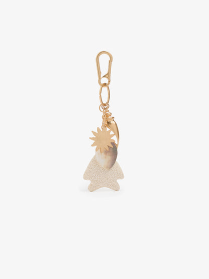 Keychain Charm With Stone And Shell
